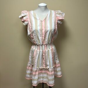 Vineyard Vines,striped V-neck smocked dress size small NWT